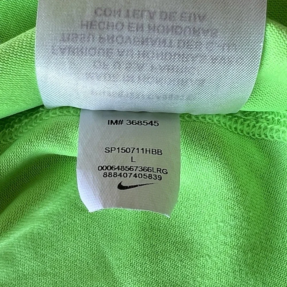 Nike Dri-FIT Racerback Tank Top Womens Large Neon Green Running Workout Athletic